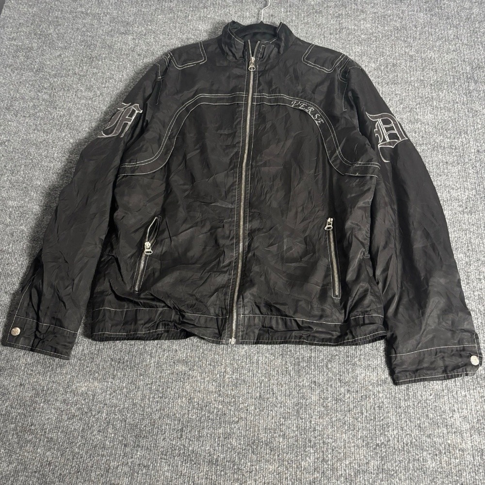 WEI LIAN SI Mens Black Embroidered Crest Track Jacket‎ Size 54